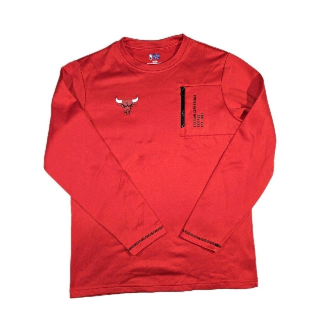 Mens NBA Chicago Bulls Lightweight Sweatshirt Red Medium
